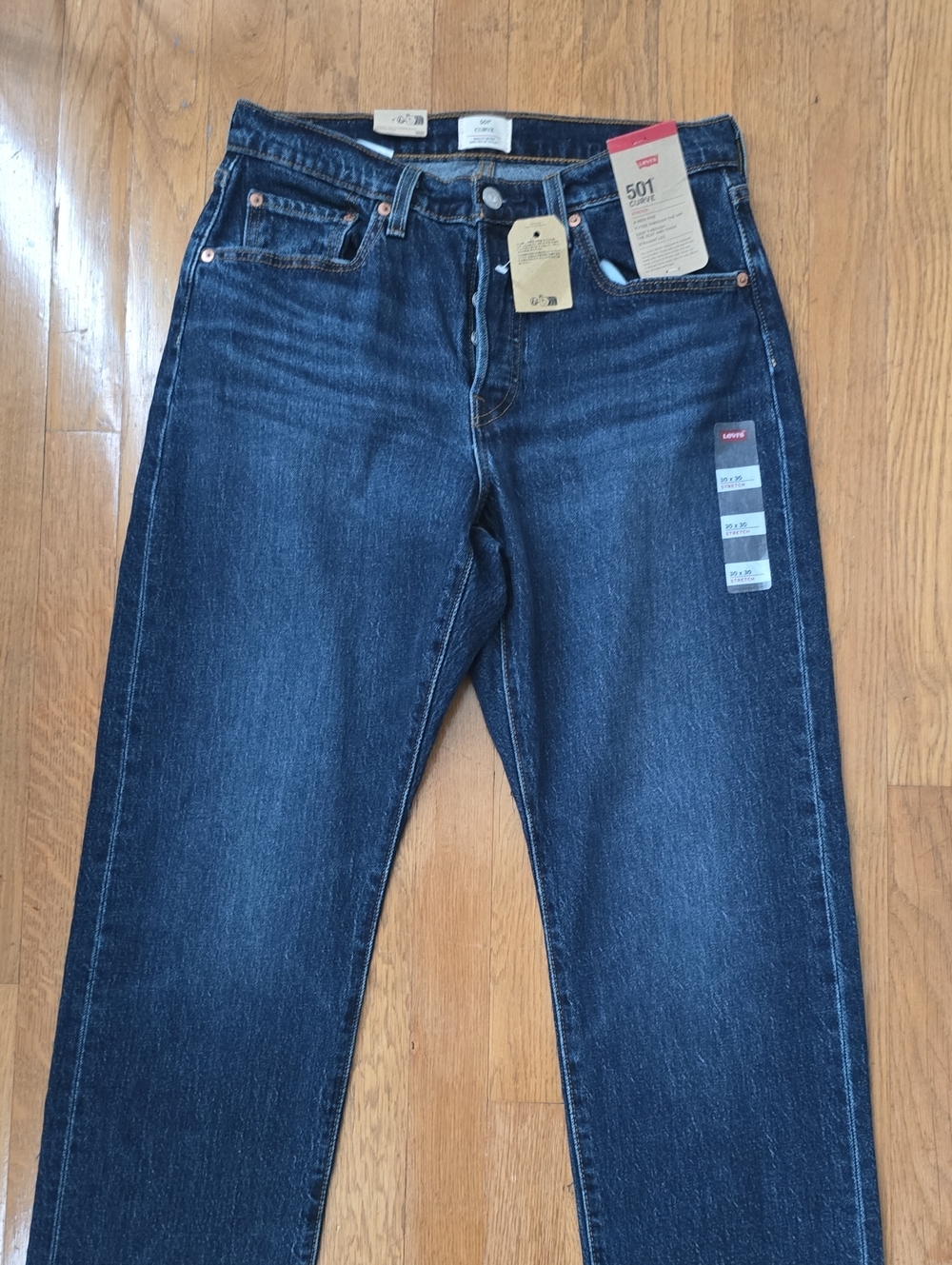LEVI'S BRAND 501 CURVE STRETCH WOMEN'S BLUE JEANS SIZE 30x30